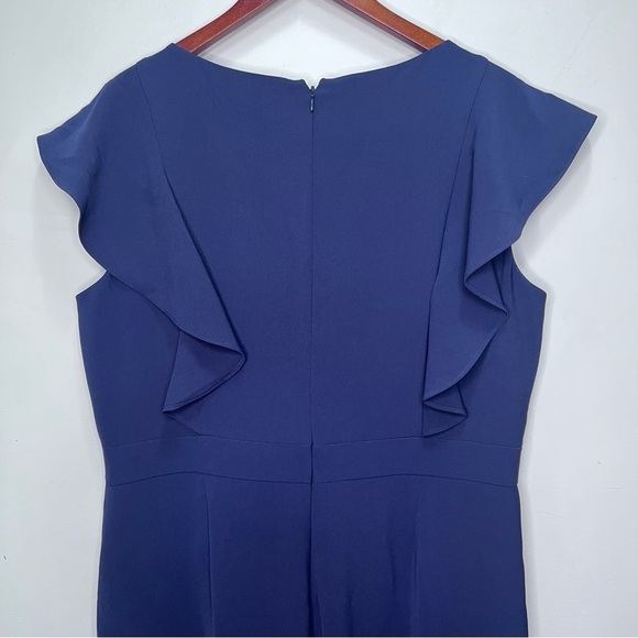 Eliza J Flutter Sleeve Jumpsuit Navy Size 18 - Picture 7 of 9